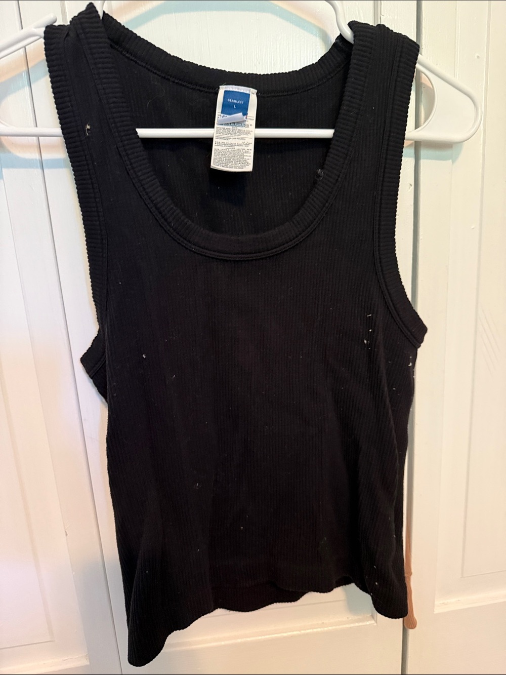 Old Navy Black Ribbed Scoop Tank Top